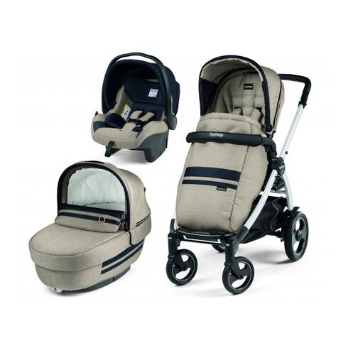 Carucior 3 In 1 Peg Perego Book Plus 51 S, Titania White, Luxe Ecru, Culoare: Crem