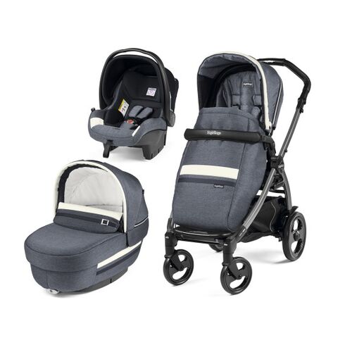 Carucior 3 in 1 Peg Perego Book Plus 51 Titania Luxe Mirage, Culoare: Blue