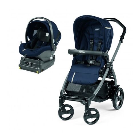 Carucior 2 in 1 Peg Perego Book 51 Titania (baza i-size inclusa), Class Navy, 0 - 22 kg, Culoare: Albastru  - ExclusivMAG.ro