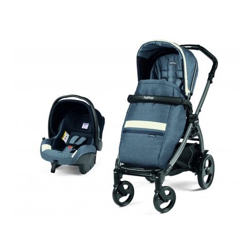 Carucior 2 in 1 Peg Perego Book 51 Titania, Luxe Mirage, 0 - 22 kg, Culoare: Blue  - ExclusivMAG.ro