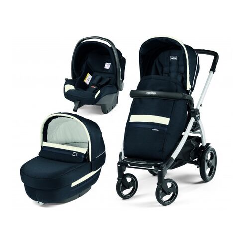 Carucior 3 In 1 Peg Perego Book Plus 51 S, Titania White, Luxe Prestige, Culoare: Albastru  - ExclusivMAG.ro