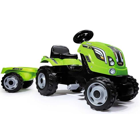 Tractor cu pedale si remorca Smoby Farmer XL verde  - ExclusivMAG.ro
