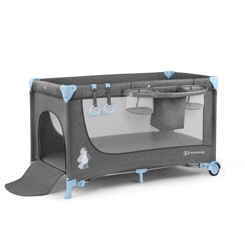 Patut pliant Kinderkraft Joy cu accesorii Blue, Culoare: Blue,poza 5