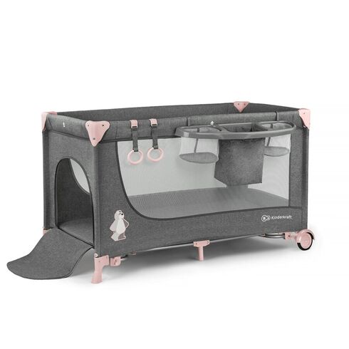 Patut pliant Kinderkraft Joy cu accesorii Pink, Culoare: Roz,poza 5
