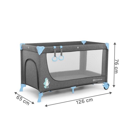 Patut pliant Kinderkraft Joy Blue, Culoare: Blue,poza 8