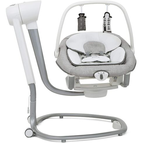 Leagan si balansoar rotativ Joie Serina 2 in 1 Petite City, Culoare: Gri deschis,poza 4