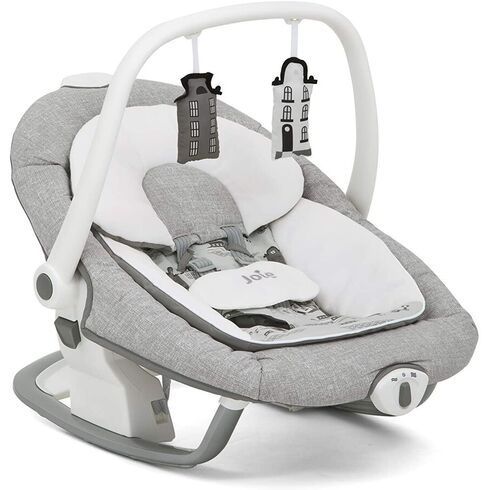 Leagan si balansoar rotativ Joie Serina 2 in 1 Petite City, Culoare: Gri deschis,poza 3