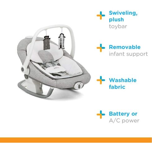 Leagan si balansoar rotativ Joie Serina 2 in 1 Petite City, Culoare: Gri deschis,poza 6