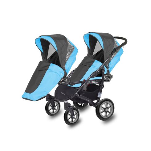 Carucior Pentru Gemeni MyKids Twinni Blue 3 In 1, Culoare: Albastru - poza 4 - ExclusivMAG.ro