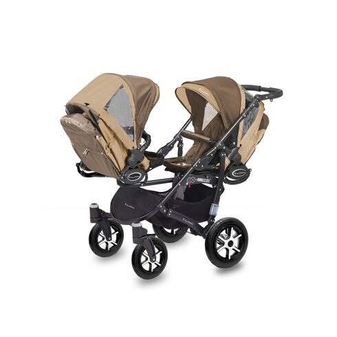 Carucior Pentru Gemeni MyKids Twinni Cappuccino 3 In 1, Culoare: Crem - poza 2 - ExclusivMAG.ro