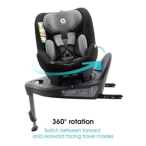 Scaun auto rotativ i-Size Mettro Hub, Dawn Grey 40-105 cm Apramo, Culoare: Gri, Grupa: 0-18kg (0 luni - 4 ani),poza 12