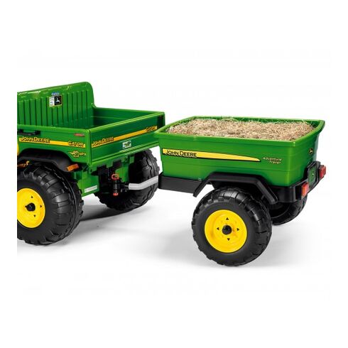 Remorca Peg Perego John Deere Adventure, 3 ani+, Negru / Verde / Galben
