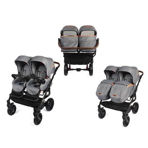 Carucior pentru gemeni 3 in 1 MyKids Twin Quick 15 Anthtacite, Culoare: Negru - poza 5 - ExclusivMAG.ro