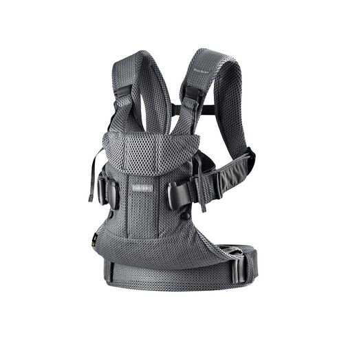 Marsupiu anatomic BabyBjorn One Air Anthracite, 3D Mesh, Culoare: Gri