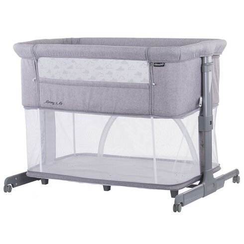 Patut Co-Sleeper si Tarc Chipolino Mommy'n Me Gray Clouds, Culoare: Gri deschis  - ExclusivMAG.ro