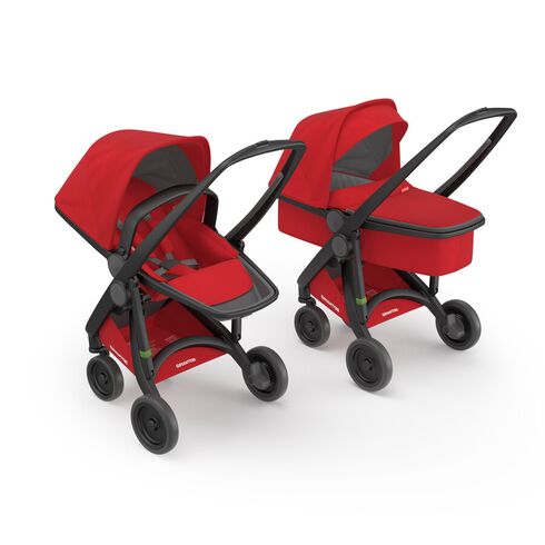 Carucior 2 In 1, Greentom, 100% Ecologic, Black Red, Culoare: Rosu