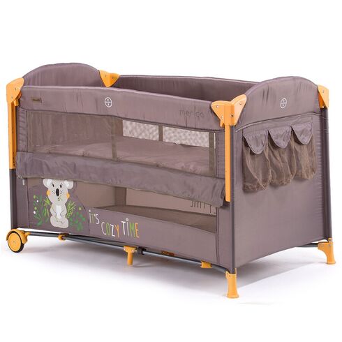 Patut pliabil Chipolino Merida Vanilla cu laterala culisanta, Culoare: Maro,poza 4  - ExclusivMAG.ro Patut pliabil Chipolino Merida Vanilla cu laterala culisanta, Culoare: Maro,poza 4