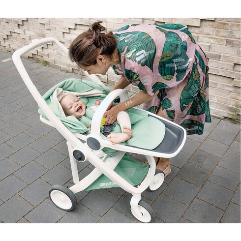 Carucior 2 in 1, Greentom, 100% Ecologic, White Red, Culoare: Rosu,poza 6