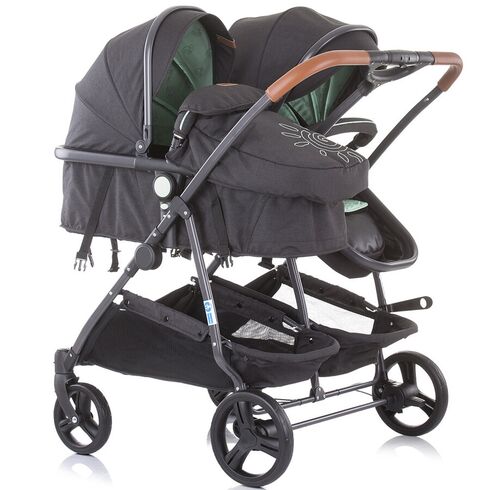 Carucior gemeni Chipolino Duo Smart 2 in 1 Mint, Culoare: Verde,poza 4