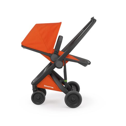 Carucior 2 in 1, Greentom, 100% Ecologic, Black Orange, Culoare: Portocaliu,poza 6