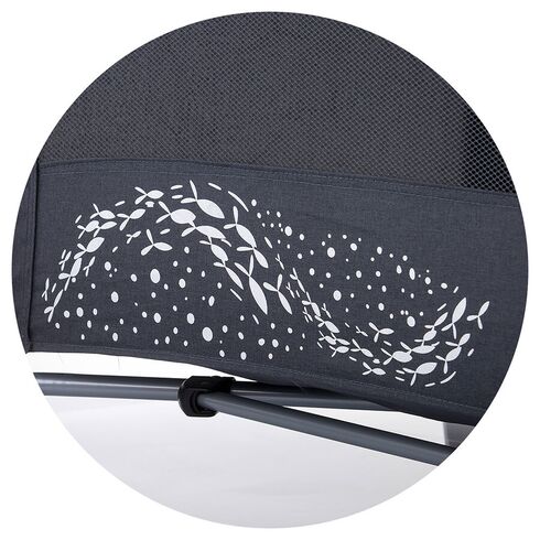 Patut pliabil Chipolino Merida asphalt linen cu laterala culisanta, Culoare: Gri/Negru,poza 7
