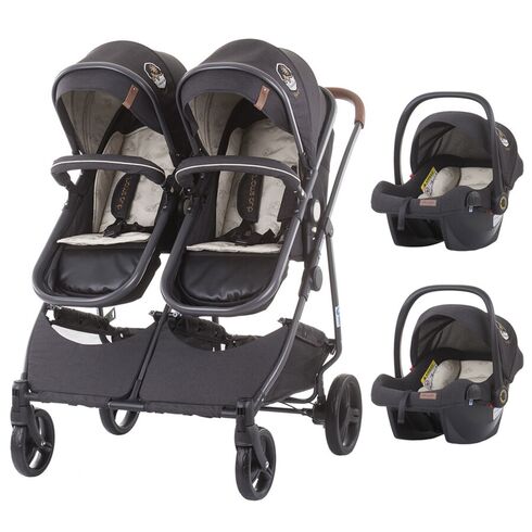 Carucior gemeni Chipolino Duo Smart 3 in 1 vanilla, Culoare: Crem - poza 2 - ExclusivMAG.ro