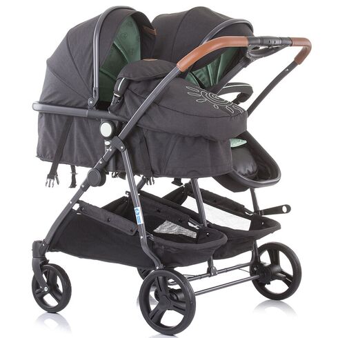 Carucior gemeni Chipolino Duo Smart 3 in 1 mint, Culoare: Turcoaz,poza 8