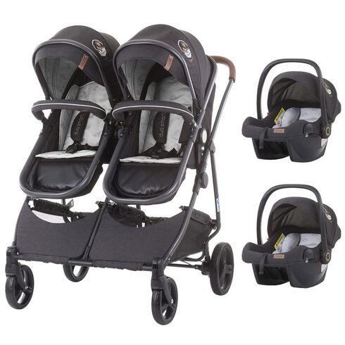 Carucior gemeni Chipolino Duo Smart 3 in 1 mist, Culoare: Gri  - ExclusivMAG.ro