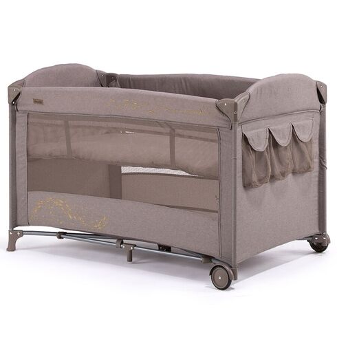 Patut pliabil Chipolino Merida latte linen cu laterala culisanta, Culoare: Maro,poza 5  - ExclusivMAG.ro Patut pliabil Chipolino Merida latte linen cu laterala culisanta, Culoare: Maro,poza 5