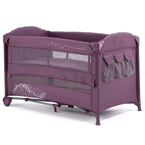 Patut pliabil Chipolino Merida dhalia linen cu laterala culisanta, Culoare: Mov,poza 4  - ExclusivMAG.ro Patut pliabil Chipolino Merida dhalia linen cu laterala culisanta, Culoare: Mov,poza 4
