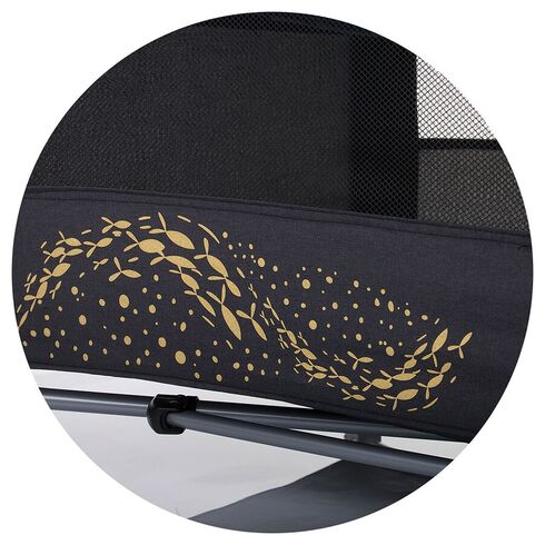 Patut pliabil Chipolino Merida carbon linen cu laterala culisanta, Culoare: Negru,poza 7