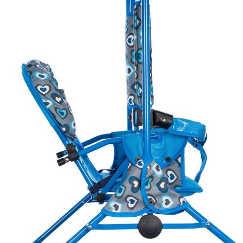 Leagan pentru copii, Top Kids, cu spatar reglabil si bara detasabila, Blue Hearts, Culoare: Albastru,poza 5