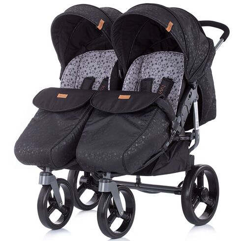 Carucior gemeni Chipolino Twix onyx, Culoare: Negru - poza 3 - ExclusivMAG.ro