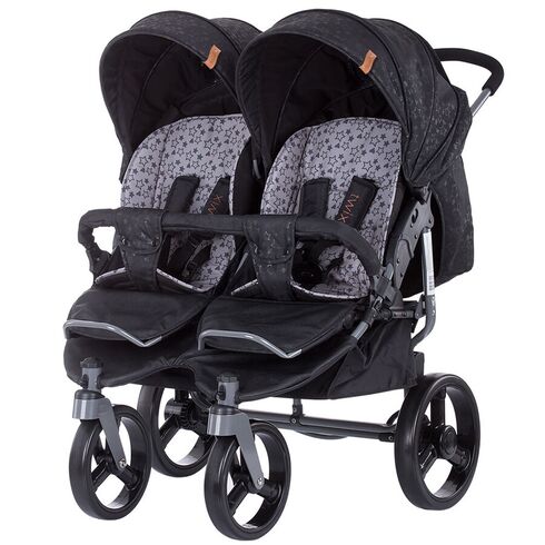 Carucior gemeni Chipolino Twix onyx, Culoare: Negru - poza 2 - ExclusivMAG.ro