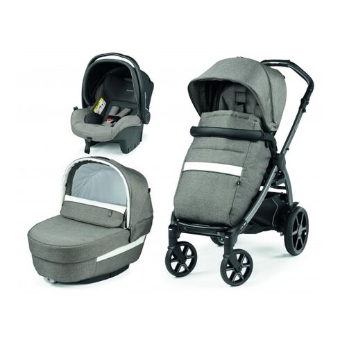 Carucior 3 in 1 Peg Perego Book, Primoviaggio SL, 0 - 22 kg, City Grey, Gri / Alb, Culoare: Alb/Gri