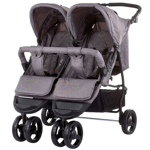 Carucior gemeni Chipolino Maxi Mix asphalt, Culoare: Gri - poza 2 - ExclusivMAG.ro