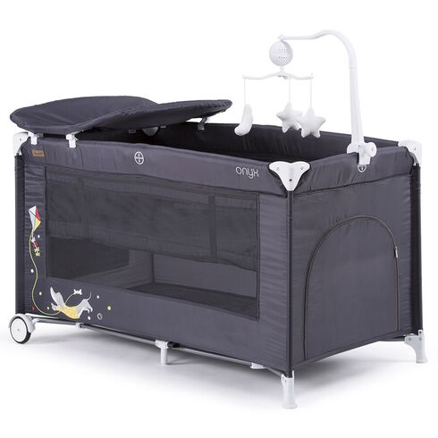 Patut pliabil Chipolino Onyx Asphalt, Culoare: Gri/Negru,poza 3