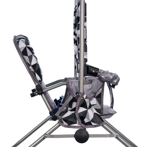 Leagan pentru copii, Top Kids, cu spatar reglabil si bara detasabila, Grey Romb, Culoare: Gri/Negru,poza 5