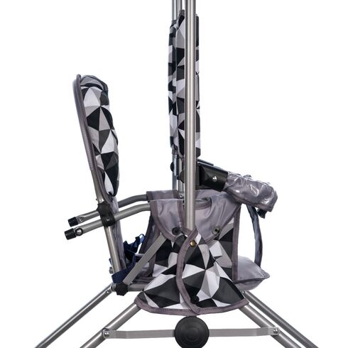 Leagan pentru copii, Top Kids, cu spatar reglabil si bara detasabila, Grey Romb, Culoare: Gri/Negru,poza 4