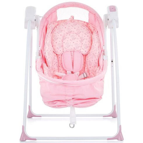 Patut si leagan electric Chipolino Gia peony pink, Culoare: Roz,poza 3