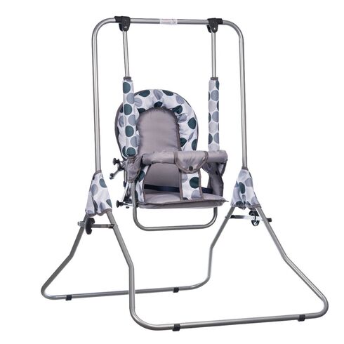 Leagan pentru copii, Top Kids, cu spatar reglabil, Grey Dots, Culoare: Gri,poza 3