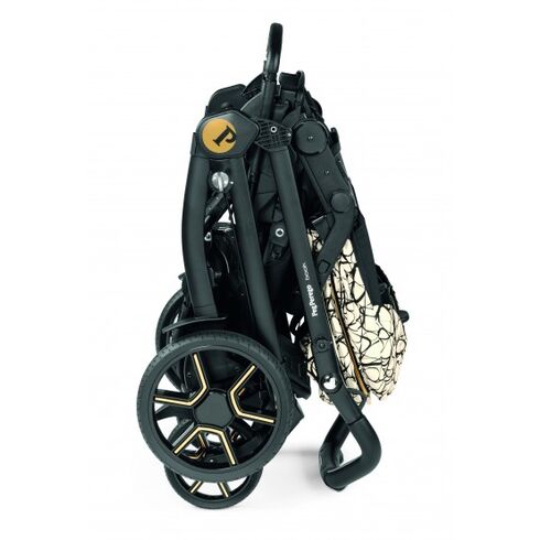 Carucior 3 in 1 Peg Perego Book, Primoviaggio SL, 0 - 22 kg, Graphic Gold, Negru / Bej, Culoare: Crem,poza 9