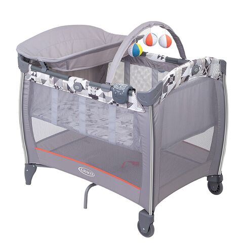 Patut Graco Contour Electra Patchwork Grey, Culoare: Gri deschis