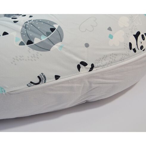 Perna De Alaptat Cu Husa Bumbac Si Umplutura Fibre De Silicon, EKO, 180cm - Panda,poza 3