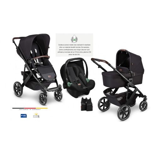 Carucior 3 in 1 Salsa 4 Midnight Abc Design, Culoare: Negru