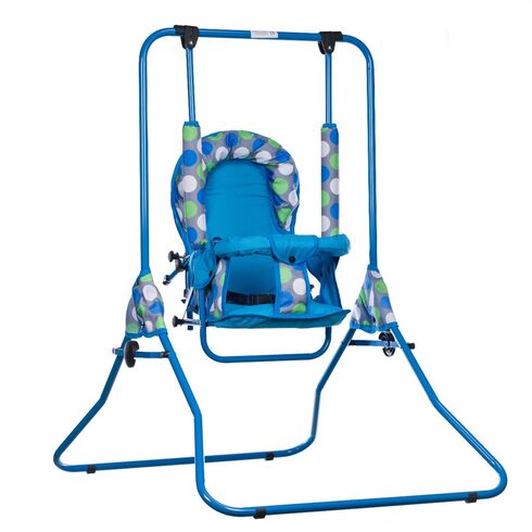 Leagan pentru copii, Top Kids, cu spatar reglabil, Blue Dots, Culoare: Blue,poza 3