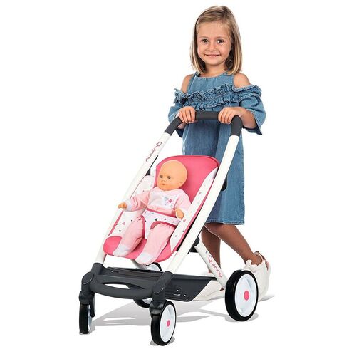 Carucior pentru papusi Smoby Quinny Combi 3 in 1 roz, Culoare: Roz,poza 7