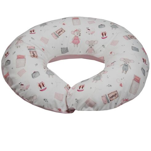 Perna pentru Alaptare, EKO, 100% Bumbac, 60X60cm, Pink Mouse  - ExclusivMAG.ro