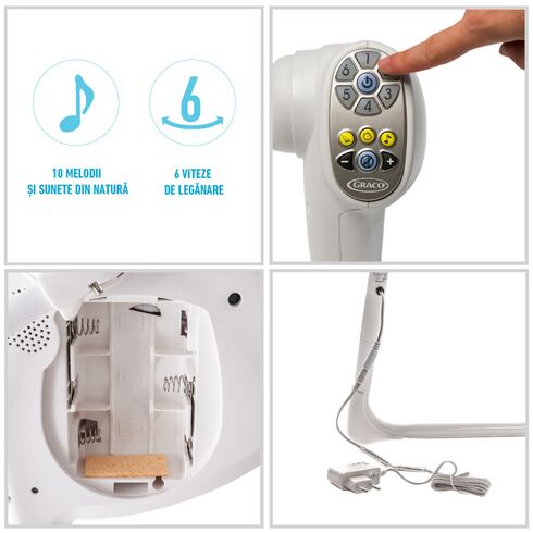 Balansoar Graco Lovin Hug Patchwork Grey,poza 7