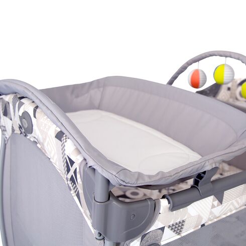 Patut Graco Contour Electra Patchwork Grey, Culoare: Gri deschis,poza 5